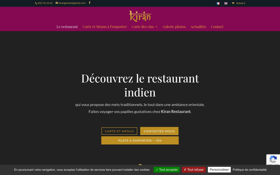 Kiran geneve | Restaurant spécialités cuisine indienne à Genève