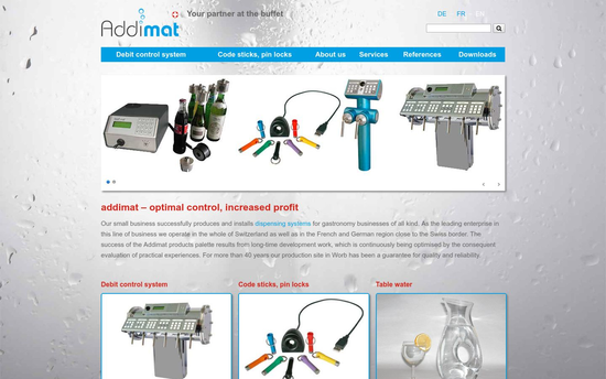 Addimat | Addimat addimat contrôle optimal, rendement augmenté Acceuil Systèmes de distribution contrôle des boissons distribution de l’eau