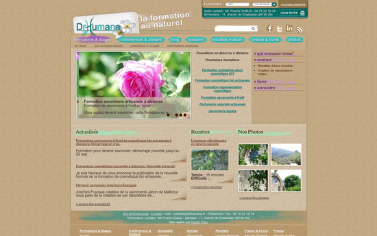 Drhumana | DrHumana  Formation Stage Atelier Conférence Phytothéra­pie Aromathéra­pie Cosmétique Savonnerie Parfum Cuisine