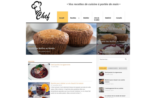 Recettes de cuisine de chef | Mes Recettes de Cuisine à portée de main