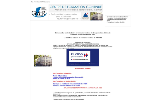 Gmhr hautrhin | GMHR, UMIH68, Formation, Hygiene, Cuisine, hotel, restaurant, permis exploitation, permis former, fafih, hcr